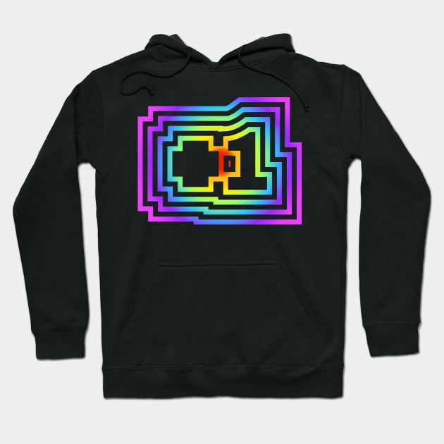 Plus 1 block rainbow Hoodie by Jokertoons